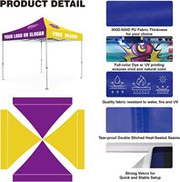 Tente de réception pliable en aluminium résistante à l'eau et aux UV, avec impression personnalisée, 10*10 pieds, 10*15 pieds, 10*20 pieds