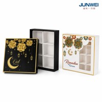 Boîte à chocolats de Noël carrée pliable recyclable avec fenêtre, 16 compartiments, en carton blanc, pour bonbons, vente en gros