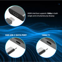 Hub USB-C 8 en 1 de Alta Calidad con Logotipo Personalizado, USB 3.0 de 5 Gbps, Doble HDMI, Carga PD de 100 W, Adaptador Multipuerto USB-C, Hub Tipo C