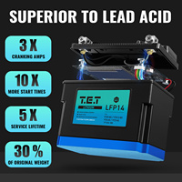 Batterie de démarrage de moto LiFePO4 12V haute performance avec BMS, décharge élevée, 1500 cycles, température de fonctionnement -20-60°C