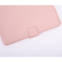 Étui pour tablette en cuir rose élégant, design professionnel personnalisé avec trou unique et compartiments à quatre tiroirs