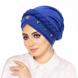 Nuovo Multi-colore perline per unghie intrecciato Hijab Cap da donna <span class=keywords><strong>musulmano</strong></span> foulard accessori all'ingrosso - Product Image 2