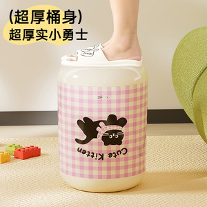 Contenedor de Basura Cilíndrico con Diseño de Gatito y Cachorro, para Interiores, Hogar, Sala de Estar, Dormitorio Estudiantil - Product Image 3