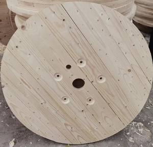 סליל כבלים מעץ - תוף חוטים מעץ לבוד עמיד במיוחד לכבל חשמלי, כבל פלדה, חיווט תעשייתי ולוגיסטיקה - Product Image 2