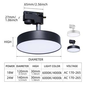 Nouvel éclairage de <span class=keywords><strong>rail</strong></span> de plafond en aluminium 18W/24W Spot <span class=keywords><strong>sur</strong></span> les projecteurs de <span class=keywords><strong>rail</strong></span> remplacer les lampes halogènes AC170-265v <span class=keywords><strong>Led</strong></span> COB Track light - Product Image 3