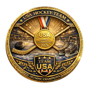 Moneda Conmemorativa del Equipo de Hockey de EE. UU. Campeón del Mundo, Artesanía en Metal, Decoración Deportiva, Regalo Coleccionable - Product Image 3