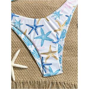 Traje de Baño Triangular Personalizado, Bikini Personalizado con Diseño Oceánico, Diseñador Asiático, Ecológico, de Secado Rápido, Transpirable, Conjunto de 2 Piezas - Product Image 2