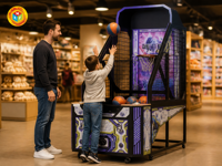 Jeu de basket-ball Arcade Hoops à monnayeur avec chronomètre de score pour centre commercial FEC