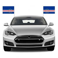 Drapeau de voiture personnalisé en polyester 12 x 18 pour le Cap-Vert, avec tige en plastique, sur mesure pour promotion