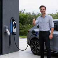 Station de recharge portable pour véhicules électriques, borne de recharge murale pour voitures électriques, 22 kW, 11 kW, triphasée, EVSE, contrôle intelligent par application WiFi, 6 m