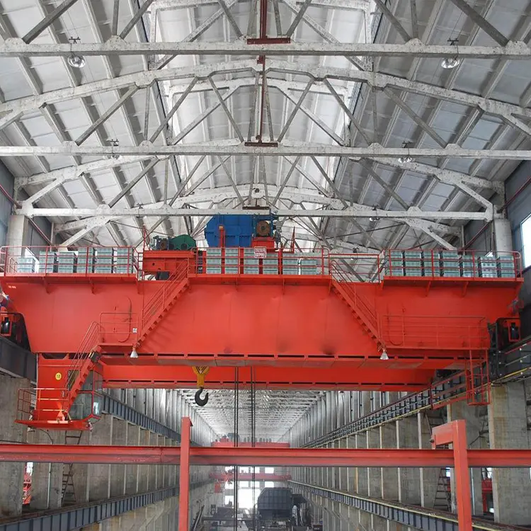 Katrol listrik kualitas tinggi 10 ton 20t rel overhead ganda girder jembatan crane