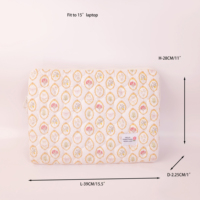 Housse de transport matelassée pour ordinateur portable 15 pouces avec motif imprimé personnalisé, antichoc, pour tablette, motif floral matelassé