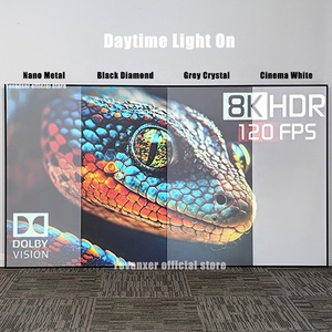 Alr Clr Đen Kim Cương Mỏng Khung Màn Hình Máy Chiếu Môi Trường Xung Quanh Ức Áp Ánh Sáng Màn Hình Chiếu Cho Dài Ném Máy Chiếu 3D 8K - Product Image 4