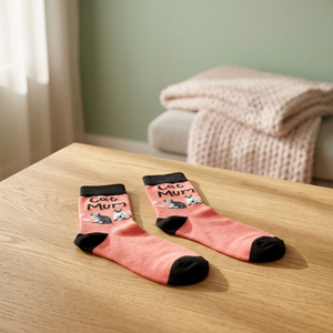 Colorful <b>Cat</b> Mum Women's <b>Socks</b>-Cool & Comfort Knit Right Washable All Seasons - Product Image 3