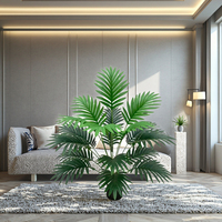 Feuille verte Palmier artificiel décoratif d'intérieur en plastique Décoration de chambre d'hôtel Plantes vertes uniques et élégantes