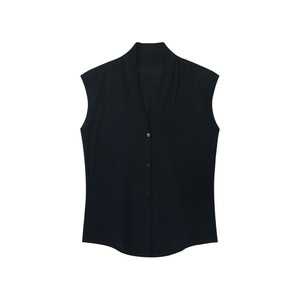 <strong>Women's</strong> 100% Wool Knit Vest Lightweight V-Neck <strong>Sleeveless</strong> Casual <strong>Cardigan</strong> Top for Suits Breathable Eco-Friendly Single Button - Product Image 2
