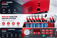 Probador de Limpieza Ultrasónica IMT-600N de 6 Inyectores, Carro Móvil Opcional, Kit Completo de Adaptadores para Taller de Reparación Automotriz Profesional