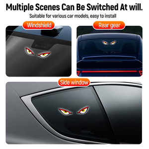 Solar Energy Demon Eye Devil Eyes LED Car <b>Window</b> <b>Light</b> Wireless No Drill USB Powered <b>Lights</b> for Cars Windshield - Product Image 6