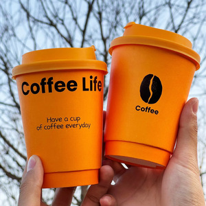 Gobelets en <span class=keywords><strong>carton</strong></span> jetables colorés et décorés avec couvercles, personnalisables pour café, lait, thé et fêtes - Product Image 2