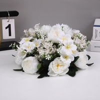 Buket Bunga Peony Buatan, Campuran Bunga Sutra, untuk Pernikahan, Perayaan, Dekorasi Ruangan