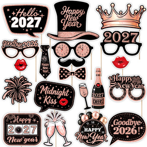Kit d'arche de ballons et guirlande de bannière Or Rose pour fête du Nouvel An, accessoires de photomaton pour la décoration de la fête du Nouvel An 2027, ensemble de décorations Adieu 2026 - Product Image 5