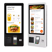 Terminal de commande mural en libre-service 32 pouces pour restaurant rapide, écran tactile Android Windows IP43, garantie 1 an