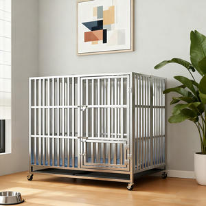 Cage pliable pour animaux de compagnie en acier inoxydable moderne avec plateau en plastique respirant, <span class=keywords><strong>enclos</strong></span> pour animaux de compagnie pour hôpital vétérinaire commercial - Product Image 4