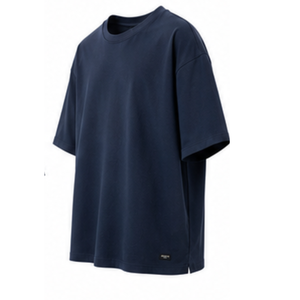T-shirt personnalisé surdimensionné 100 % coton avec logo frontal, poids lourd 200 GSM, col rond uni, manches courtes, décontracté, streetwear, ODM pour hommes et femmes - Product Image 2