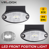 Feux de position avant LED 12V 24V pour remorque, feux de délimitation, feux de gabarit, homologués ECE, lampe de position blanche LED pour remorque et camion
