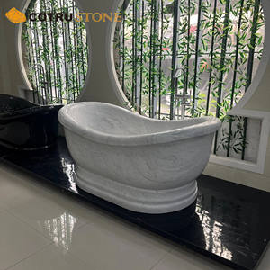 Baignoire <span class=keywords><strong>italienne</strong></span> en marbre blanc Bianco Carrara baignoire autoportante en pierre naturelle Spa baignoire pour décoration de salle de bain - Product Image 5