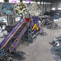Ligne de recyclage et de tri de grande capacité pour le broyage et le concassage de vélos usagés, de carrosseries de voitures, de blocs moteur, de moyeux de roues et de métaux en aluminium