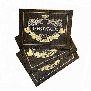 High Density Woven <b>Label</b> Patch with logo Fabric Tag Custom Brand Woven <b>Labels</b> Satin for Silk Clothing - Product Image 1