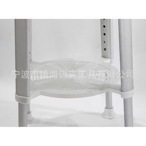 Chaise de douche en alliage d'aluminium Mike, diamètre de siège 35 cm, hauteur réglable avec étagère de rangement pour personnes âgées et femmes enceintes - Product Image 3