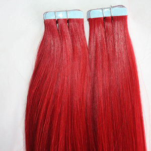 Un pezzo <span class=keywords><strong>uno</strong></span> donatore doppio disegno con nastro adesivo originale invisibile trama rossa grezza di alta qualità extension per capelli umani - Product Image 5