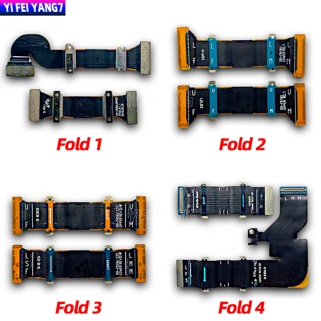 Original Spin Axis Flex Main Board Screen LCD Connection Rotary Shaft Spin Flex Cable for Samsung Z Fold 1 2 3 4 5 Mobile Phones