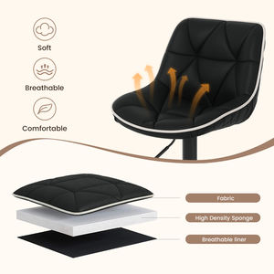 Tabourets de bar d'extérieur modernes et confortables en similicuir, hauteur réglable, pivotants à 360°, avec repose-pieds matelassé, pour îlot de cuisine - Product Image 3