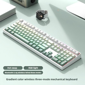 Kc108 cơ khí chơi game Bàn phím không dây tri-chế độ RGB <span class=keywords><strong>Backlit</strong></span> hot swap Fullsize Bàn phím 100% bố trí tùy chỉnh cho gamer/văn phòng - Product Image 3