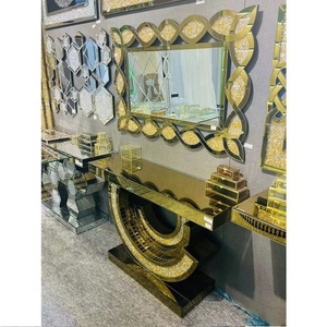 Table <span class=keywords><strong>console</strong></span> <span class=keywords><strong>extensible</strong></span> de <span class=keywords><strong>luxe</strong></span> moderne avec plateau en verre pour la maison, le bureau, l'hôtel, la chambre ou le couloir - Product Image 1