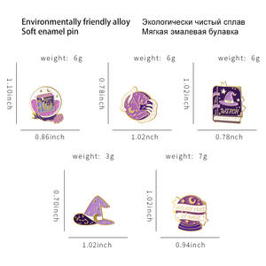 374 esmalte Pin dibujos animados mundo mágico broche hechicera bruja sombrero broche regalo para niños amigos joyería de moda decoraciones - Product Image 6