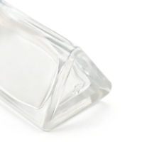 Flacon de parfum en verre pyramidal triangulaire avec vaporisateur et bouchon, flacon diffuseur de roseaux transparent rechargeable