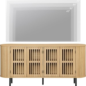 Cross-border Nordic modern <b>black</b> walnut wood entryway lattice <b>console</b> table, light luxury minimalist large capacity double door - Product Image 3