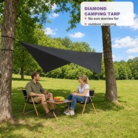 Bâche de camping en diamant verte pliable pour l'extérieur, abri solaire, auvent pour hamac, randonnée et trekking – Vente en gros
