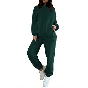 Women's Casual Autumn Eco-Friendly 2-Piece Breathable Print <b>Sweater</b> Set with Long Sleeve Hoodie and Pants - Product Image 1