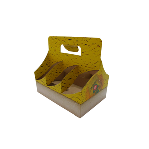 Portavasos de Papel Desechable Personalizado para 2/4 Vasos, con Asa Portátil para Llevar Bebidas como Café, Leche, Té, Cerveza, Vino, Caja de Papel Personalizada - Product Image 2