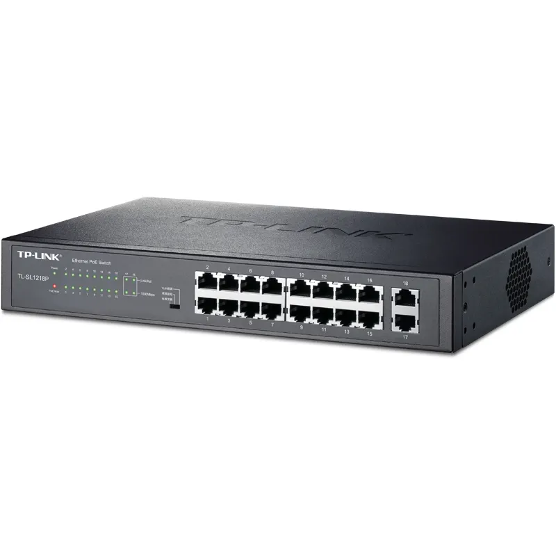 TP-Lien Rapide Commutateur PoE Power Over Ethernet IEEE802.3af Sans Fil AP Pour IP Caméra 119W (TL-SL1218MP)