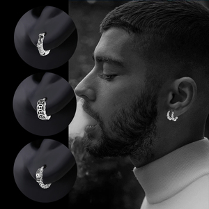 Oro <span class=keywords><strong>argento</strong></span> <span class=keywords><strong>orecchini</strong></span> Punk in acciaio inox placcato oro Huggie cerchio moneta d'oro <span class=keywords><strong>teschio</strong></span> <span class=keywords><strong>orecchini</strong></span> retrò - Product Image 3