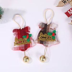 Low MOQ Wholesale Custom Fabric <b>Christmas</b> Bells Ornaments - Reindeer/Santa Holiday Decor for Events - Product Image 1