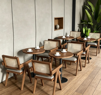 Ensemble de mobilier de restaurant sur mesure de luxe moderne, sièges modulaires en bois massif, table à manger, chaises pour hôtel, bistrot, projet