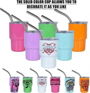 Vente en gros de mini-gobelets isothermes réutilisables en acier inoxydable de 2 oz et 3 oz, avec logo personnalisé, design mignon, type verre à shot, pour sublimation, multicolore - Product Image 2