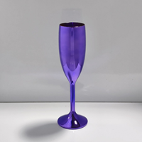 Verre à pied en plastique écologique PS électroplaqué or, argent, violet, rose pour bar et KTV